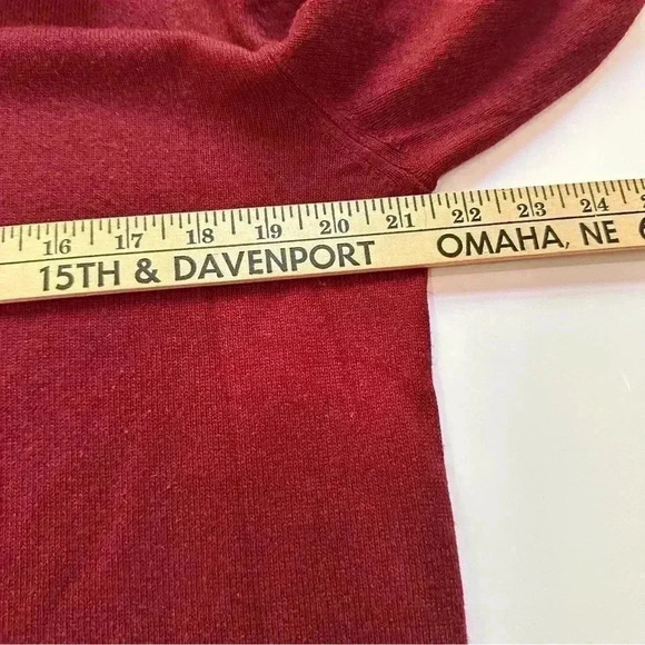 Banana Republic Sweater Mens Large Red Silk Cashmere Quarter Zip Lightweight - Picture 7 of 11